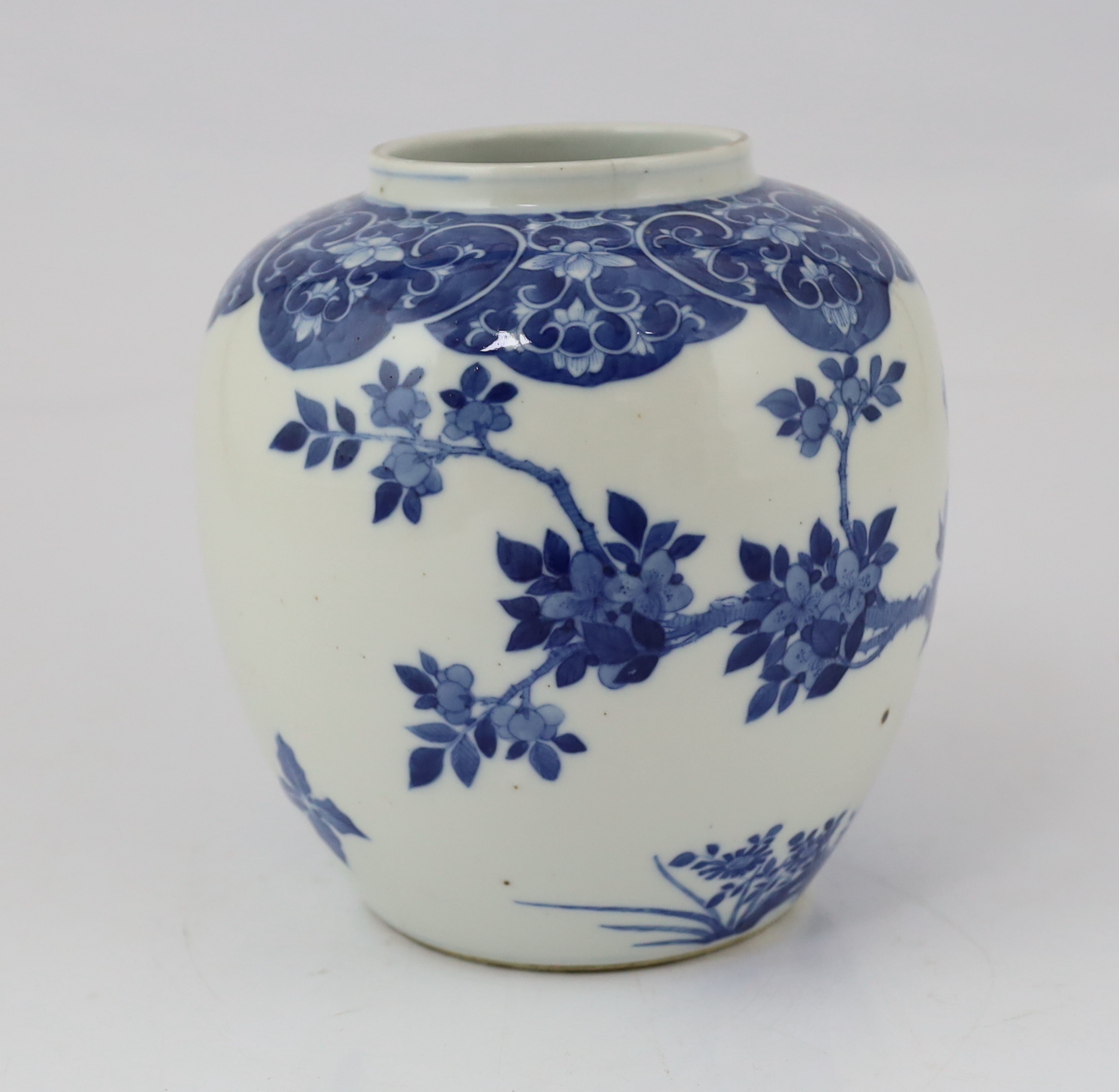 A pair of late 19th Chinese blue and white ginger jars, bearing Kangxi marks, c.1880, Please note this lot attracts an additional import tax of 5% on the hammer price